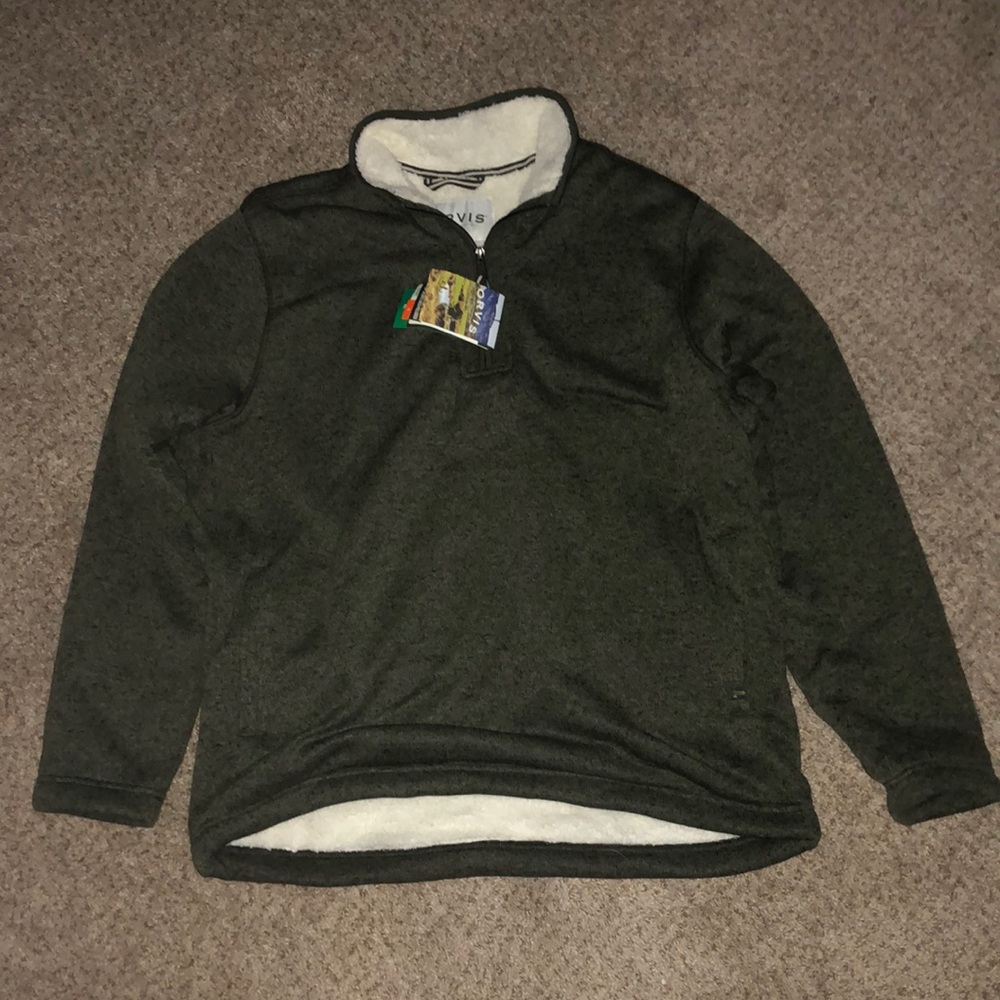 NWT Men’s Orvis Green Sherpa Lined Pullover